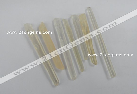 NGP1760 6*55mm - 8*80mm sticks white crystal beads pendants
