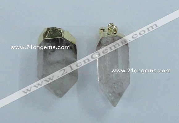 NGP1762 15*35mm - 25*40mm faceted nuggets white crystal pendants