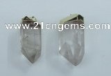 NGP1763 20*45mm - 25*50mm faceted nuggets white crystal pendants