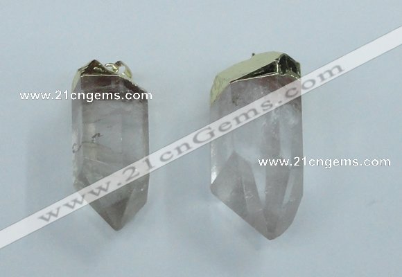 NGP1763 20*45mm - 25*50mm faceted nuggets white crystal pendants