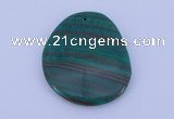 NGP177 2pcs 40*48mm freeform synthetic malachite gemstone pendants