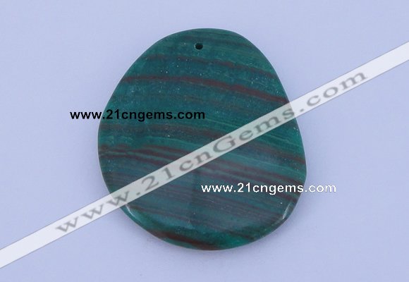 NGP177 2pcs 40*48mm freeform synthetic malachite gemstone pendants