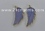 NGP1773 22*45mm - 25*50mm wing-shaped agate gemstone pendants