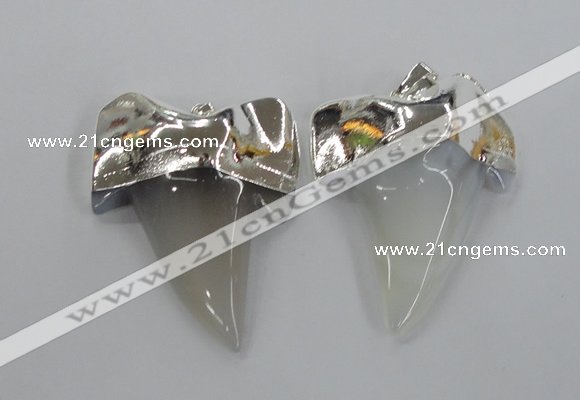 NGP1776 35*45mm - 38*55mm teeth-shaped agate gemstone pendants