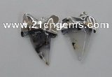 NGP1777 35*45mm - 38*55mm teeth-shaped agate gemstone pendants