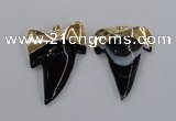 NGP1779 35*45mm - 38*55mm teeth-shaped agate gemstone pendants