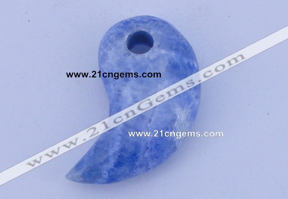 NGP178 2pcs 10*20*35mm dyed blue lace agate gemstone pendants