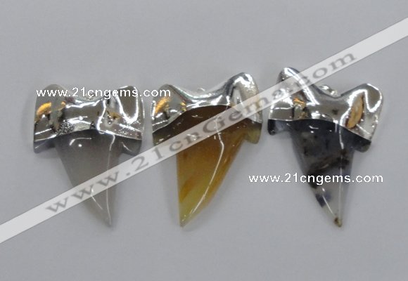 NGP1780 35*45mm - 38*55mm teeth-shaped agate gemstone pendants