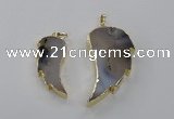 NGP1805 20*45mm - 28*55mm wing-shaped montana agate pendants