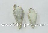 NGP1811 22*40mm - 28*48mm arrowhead druzy agate gemstone pendants