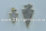 NGP1816 18*38mm - 28*45mm arrowhead druzy agate gemstone pendants