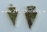 NGP1817 18*38mm - 28*45mm arrowhead druzy agate gemstone pendants