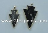 NGP1818 18*38mm - 28*45mm arrowhead druzy agate gemstone pendants