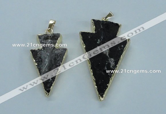 NGP1818 18*38mm - 28*45mm arrowhead druzy agate gemstone pendants
