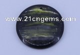 NGP182 40mm flat round fiery dragon fruit stone pendant jewelry