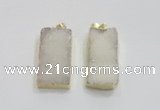NGP1823 15*30mm - 20*35mm rectangle druzy agate pendants