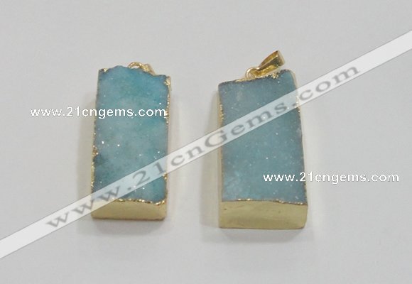 NGP1824 15*30mm - 20*35mm rectangle druzy agate pendants