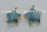 NGP1827 30*32mm - 38*40mm star druzy agate gemstone pendants