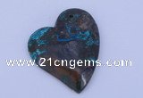 NGP183 40*45mm heart chrysocolla gemstone pendant jewelry