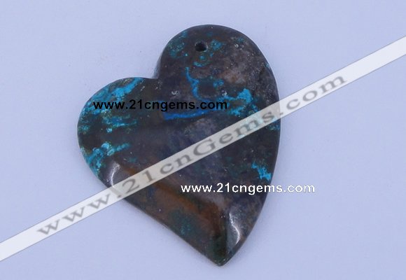 NGP183 40*45mm heart chrysocolla gemstone pendant jewelry