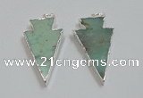 NGP1830 25*45mm arrowhead australia chrysoprase pendants