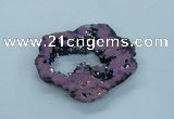 NGP1833 45*55mm - 55*60mm donut plated druzy agate pendants