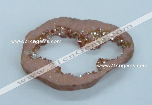 NGP1837 55*75mm - 65*80mm donut plated druzy agate pendants