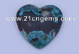 NGP184 38*38mm heart chrysocolla gemstone pendant jewelry