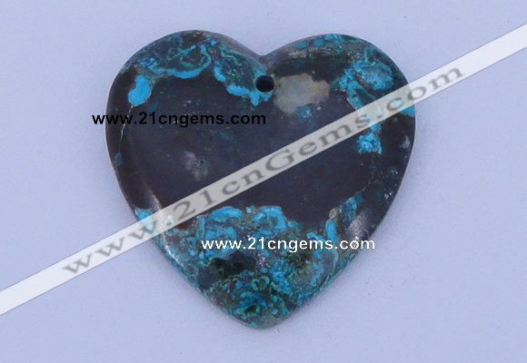 NGP184 38*38mm heart chrysocolla gemstone pendant jewelry