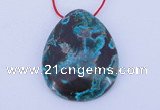 NGP185 30*38mm flat teardrop chrysocolla gemstone pendant jewelry