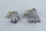 NGP1859 20*25mm - 30*40mm nuggets druzy amethyst pendants