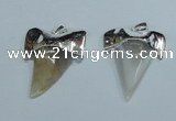 NGP1888 35*45mm - 38*55mm teeth-shaped agate gemstone pendants