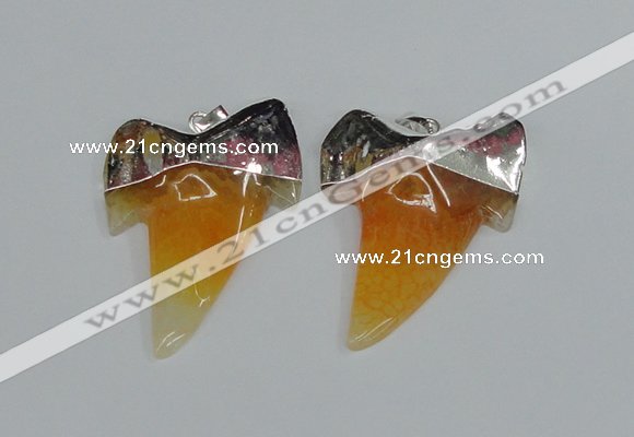 NGP1889 35*45mm - 38*55mm teeth-shaped agate gemstone pendants