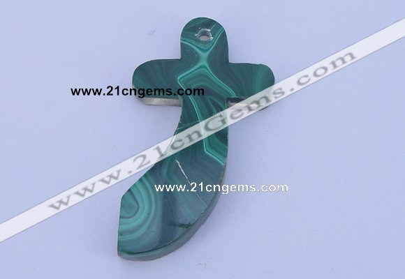 NGP189 29*51mm cross synthetic malachite gemstone pendant jewelry