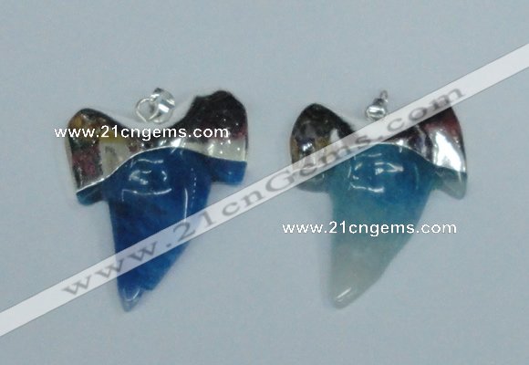 NGP1892 35*45mm - 38*55mm teeth-shaped agate gemstone pendants