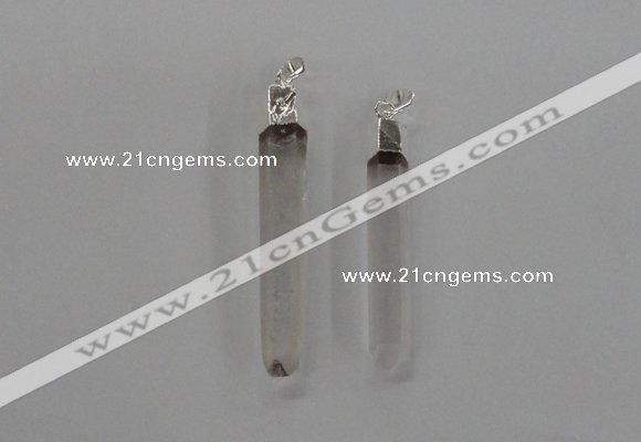 NGP1896 6*50mm - 8*60mm stick white crystal gemstone pendants