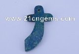 NGP190 28*52mm cross lapis & chrysocolla gemstone pendant jewelry