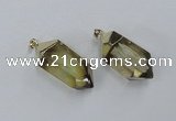 NGP1901 18*38mm - 20*42mm faceted nuggets lemon quartz pendants