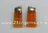 NGP1905 18*40mm - 20*50mm trapezoid agate gemstone pendants