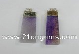 NGP1907 18*40mm - 20*50mm trapezoid agate gemstone pendants