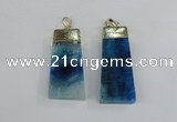 NGP1908 18*40mm - 20*50mm trapezoid agate gemstone pendants