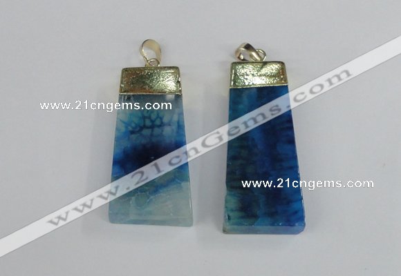 NGP1908 18*40mm - 20*50mm trapezoid agate gemstone pendants