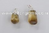 NGP1915 14*30mm - 15*35mm faceted nuggets golden tiger eye pendants