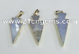 NGP1920 15*30mm - 18*40mm arrowhead agate gemstone pendants