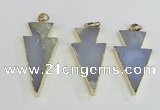 NGP1921 20*42mm - 22*50mm arrowhead agate gemstone pendants