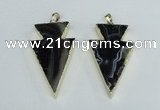 NGP1923 28*50mm - 30*55mm arrowhead agate gemstone pendants