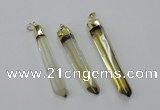 NGP1932 10*55mm - 12*65mm stick lemon quartz pendants wholesale