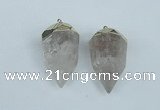 NGP1936 18*35mm - 20*40mm faceted nuggets white crystal pendants