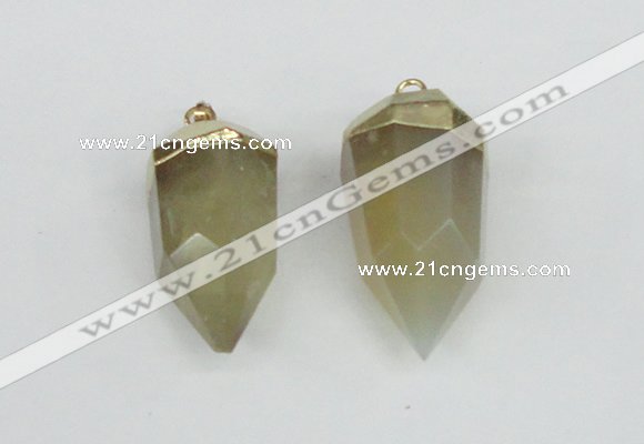 NGP1938 18*35mm - 20*40mm faceted nuggets yellow phantom quartz pendants