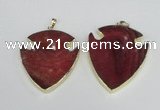 NGP1962 47*57mm arrowhead agate gemstone pendants wholesale